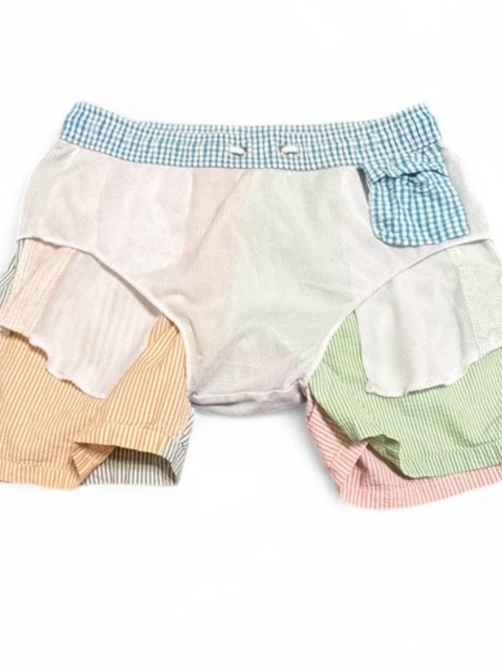 J.Crew Patchwork Seersucker Swim Trunks | Men’s Size Small | Colorblock Striped